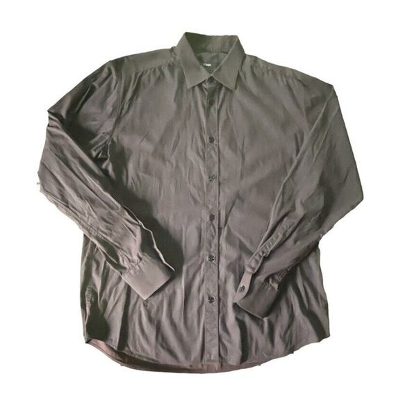 Ermenegildo Zegna Z Button Up Shirt Mens XL/16.5 Maroon Geometric Modern Turkey - Picture 3 of 10